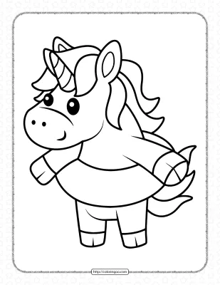 Unicorn in the Pool Ring Coloring Page