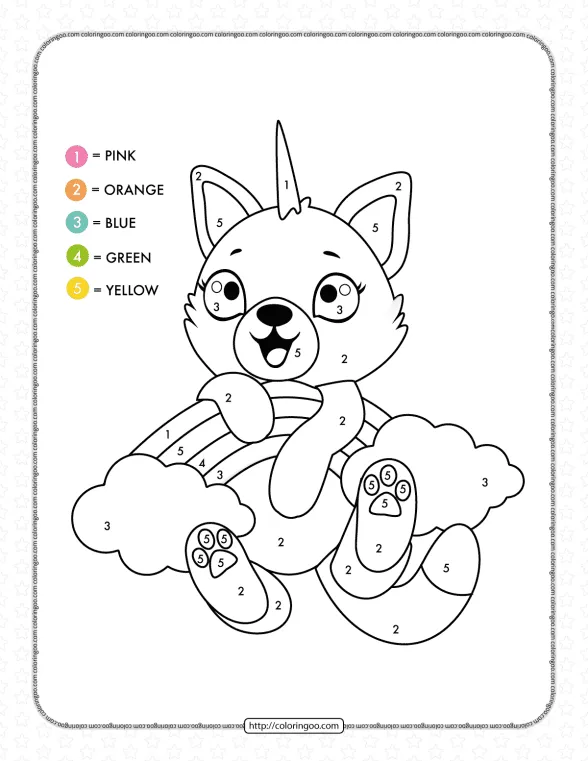 Unicorn Teddy Bear Color by Number Coloring Page 1 unicorn teddy bear color by number coloring page
