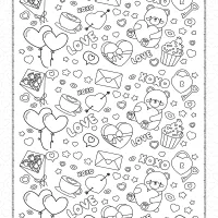 Valentine's Day Doodles Coloring Page 24 valentines day doodles coloring page