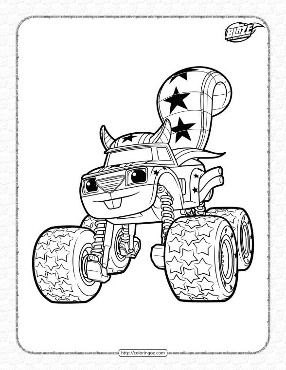 Blaze and Monster Machines Darington Coloring Page 1 blaze and monster machines darington coloring page