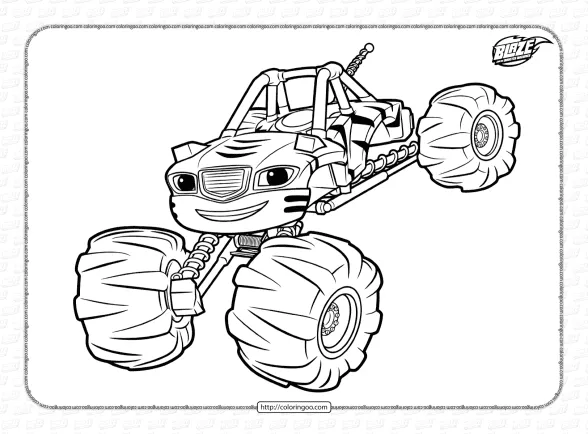 Blaze and Monster Machines Stripes Coloring Page 1 blaze and monster machines stripes coloring pages