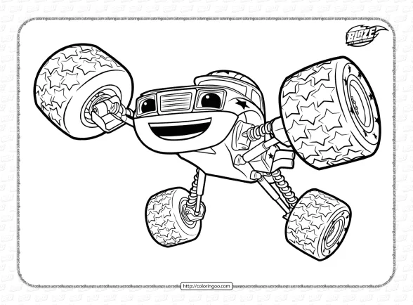 Blaze and The Monster Machines Pickle Coloring Page 1 blaze and the monster machines pickle coloring page