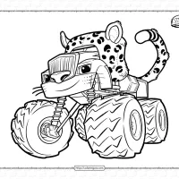 blaze turns into a leopard coloring page