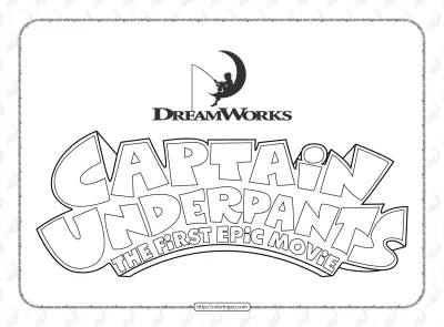 Captain Underpants Pdf Logo Outline Coloring Page