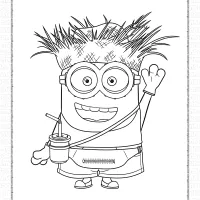 carl a peaceful minion coloring page