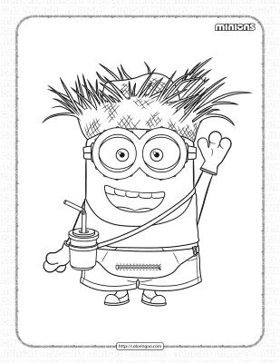 Carl a Peaceful Minion Coloring Page