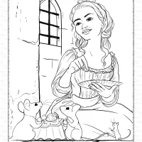 Cinderella and Her Animal Friends Coloring Sheet 9 cinderella and her animal friends coloring sheet