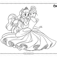 Cinderella and Her Pony Pet Coloring Page 17 cinderella and her pony pet coloring page