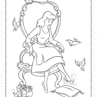 Cinderella Getting Ready for Ball Coloring Page 21 cinderella getting ready for ball coloring page