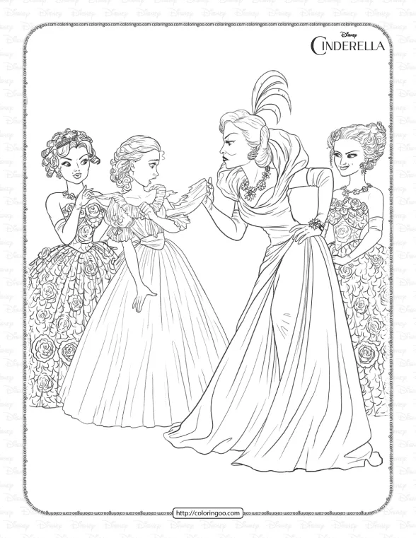 Cinderellas Wicked Stepmother Coloring Page 1 cinderellas wicked stepmother coloring page