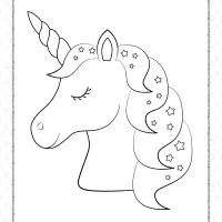 cute unicorn head coloring pages for kids