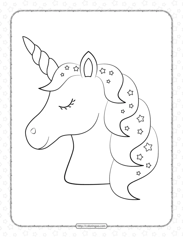 Cute Unicorn Head Coloring Pages for Kids 1 cute unicorn head coloring pages for kids