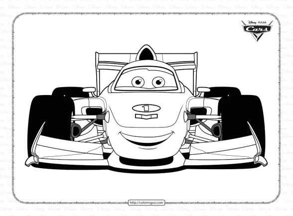 Disney Pixar Cars Francesco Bernoulli Coloring Page 1 disney pixar cars francesco bernoulli coloring page