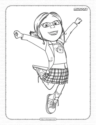 Free Minions Margo Gru Coloring Sheet