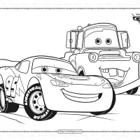 lightning mcqueen and tow mater coloring page