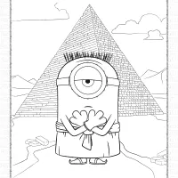 minion chris in the egyptian pyramids coloring page