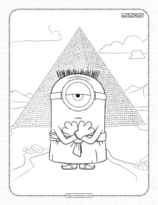 Minion Chris in the Egyption Pyramids Coloring Page