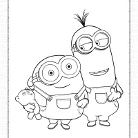 minions bob and kevin coloring page