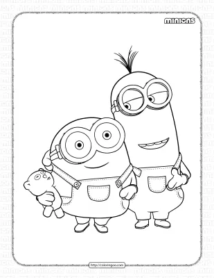 Minions Bob and Kevin Coloring Page