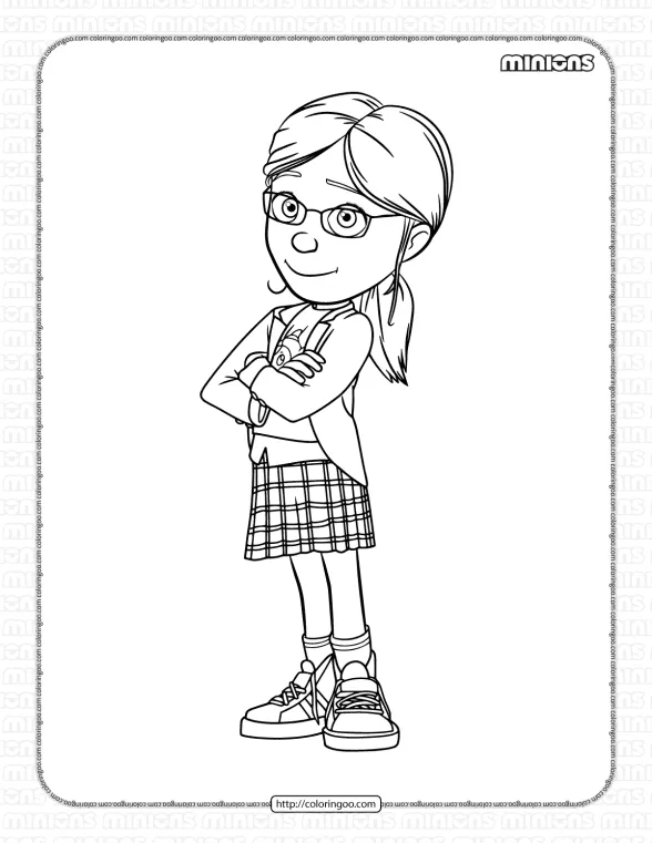 minions margo gru pdf coloring page