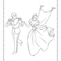 Prince Charming and Princess Cinderella Wedding Party Coloring Page 13 prince charming and princess cinderella wedding party coloring page