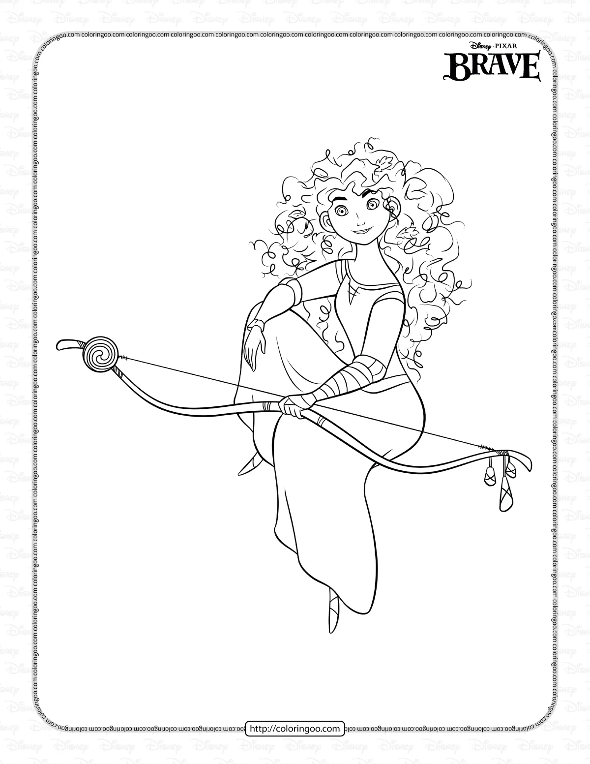 Princess Merida from Brave Coloring Page 2 princess merida from brave coloring page