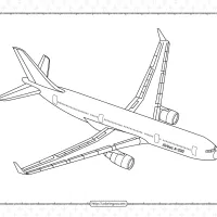 printable airbus a330 pdf coloring page
