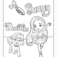 sunny and doodle coloring pages