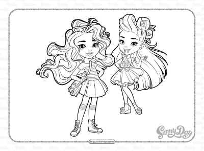 Sunny Day Rox and Blair Coloring Pages
