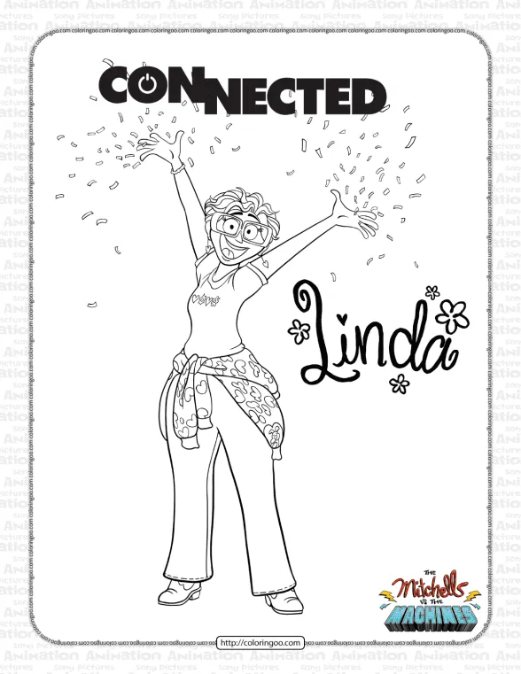 The Mitchells vs The Machines Linda Coloring Pages 1 the mitchells vs the machines linda coloring pages