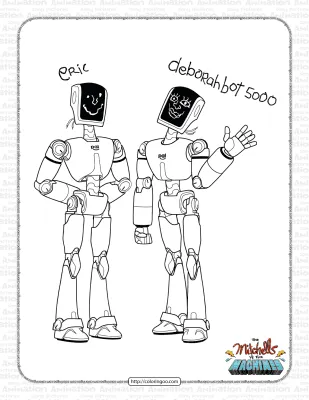 The Mitchells vs The Machines Robots Coloring Page