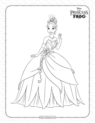 The Princess and The Frog Coloring Page