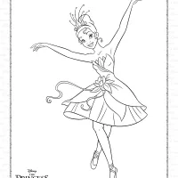 tiana wants to be a ballet dancer coloring page