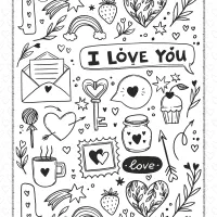 valentines day doodle coloring pages