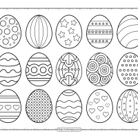 15 easter eggs pdf coloring page