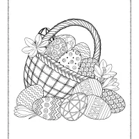 basket full of easter eggs coloring page