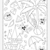 Beach Doodle Pdf Coloring Page 11 beach doodle pdf coloring page