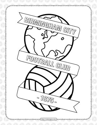 Birmingham City FC Pdf Logo Coloring Page