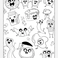 Breakfast Doodle Pdf Coloring Page 12 breakfast doodle pdf coloring page