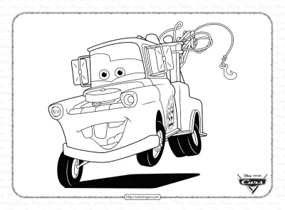 Cars Tow Mater Coloring Sheet