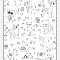 Cats Doodle Pdf Coloring Page 17 cats doodle pdf coloring page