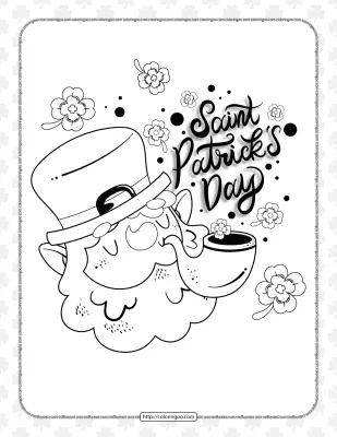 Cute Saint Patricks Day Pdf Coloring Page
