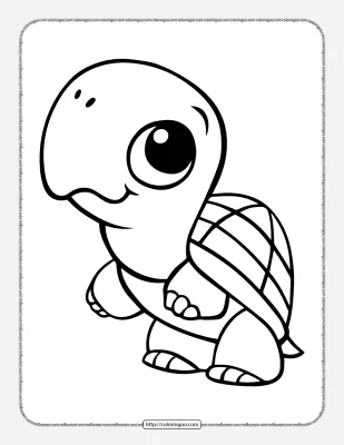 Cute Turtle Pdf Colouring Pages