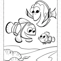 disney marlin dory and nemo coloring page