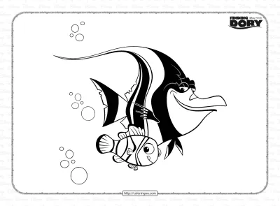 Disney Nemo and Gill Coloring Pages