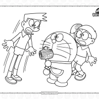 Doraemon Nobita and Suneo Coloring Page 1 doraemon nobita and suneo coloring page