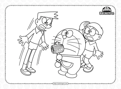 Doraemon Nobita and Suneo Coloring Page