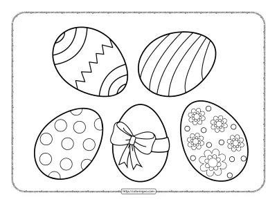 Easter Eggs Pdf Coloring Pages for Kids