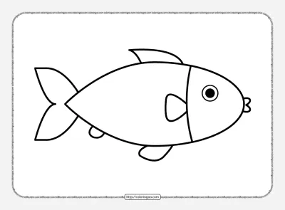 Easy Fish Pdf Coloring Sheet