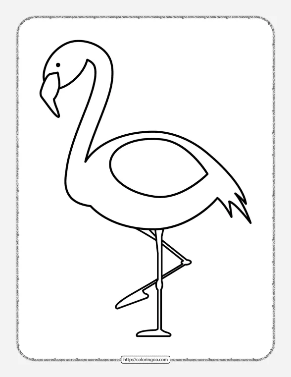Easy Flamingo Pdf Coloring Sheet 1 easy flamingo pdf coloring sheet